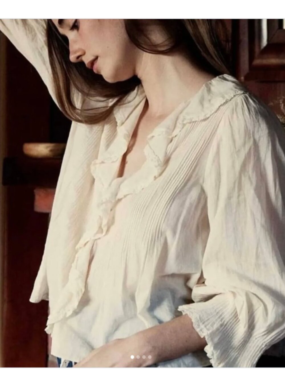 Doen Pintucked Ruffled Top